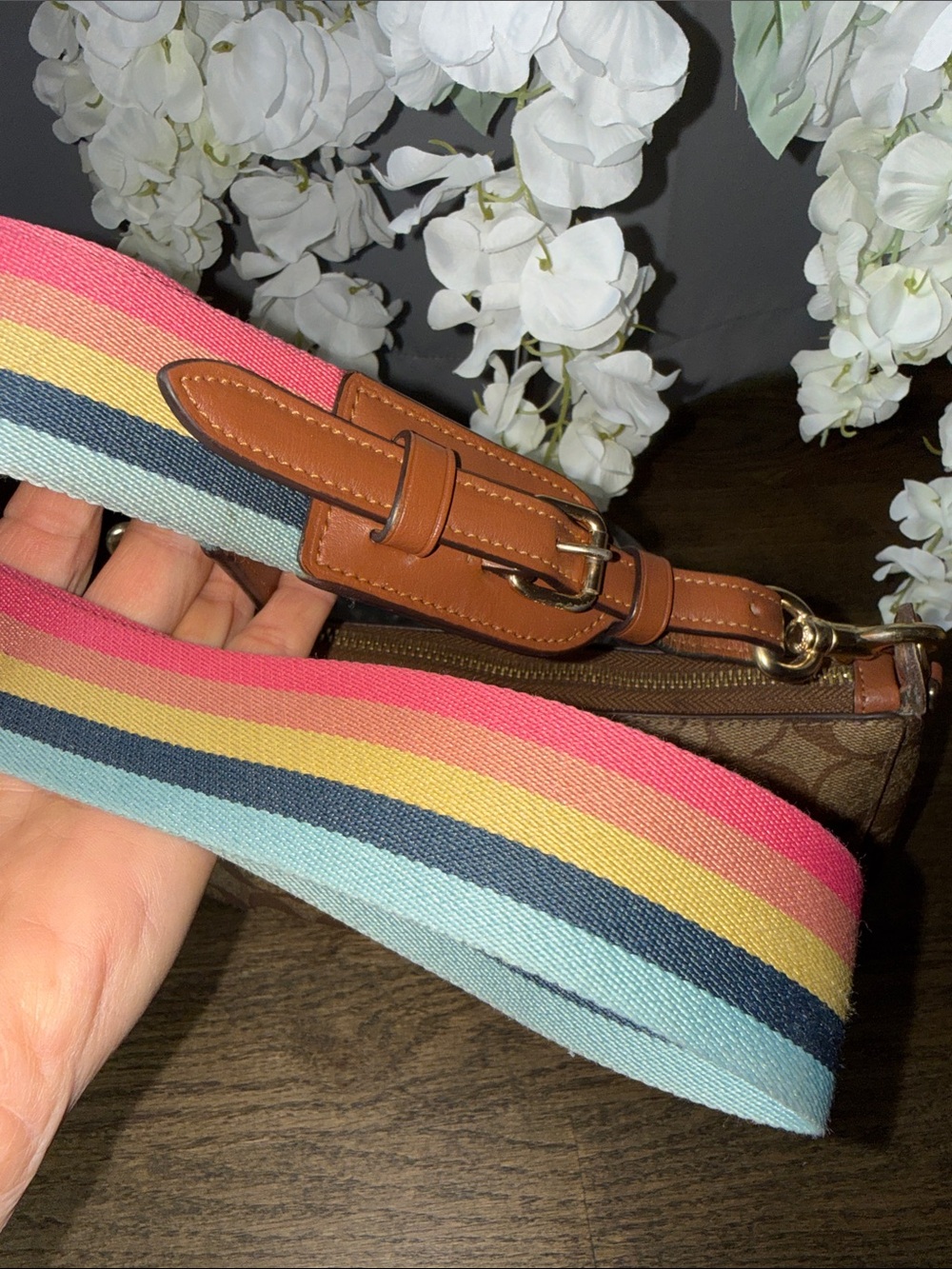 COACH C6817 Jes Baguette In Signature Canvas With Coach Radial Rainbow Khaki - Picture 4 of 12